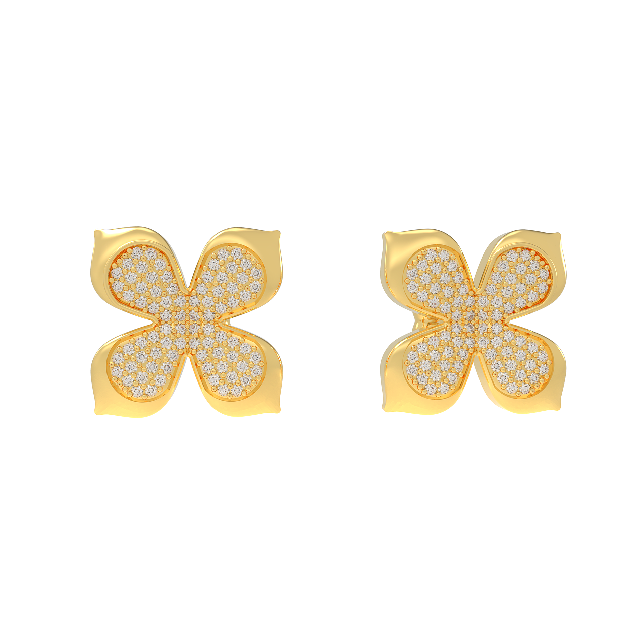 Trendy Four Leaf Flower Dangle Earrings, Hallmarked 925 Sterling Silver